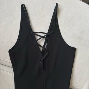 Express Cross tie Black Body Suit XS